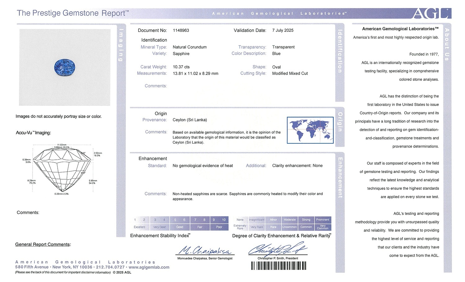 20.62 Ct.Tw. Blue Sapphire Pair from Ceylon (Sri Lanka)