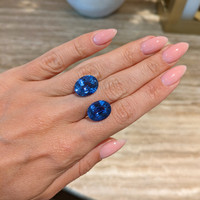 20.63&nbsp;Ct.Tw.Total Carat Weight Blue Sapphire Pair from Ceylon (Sri Lanka) Life Style