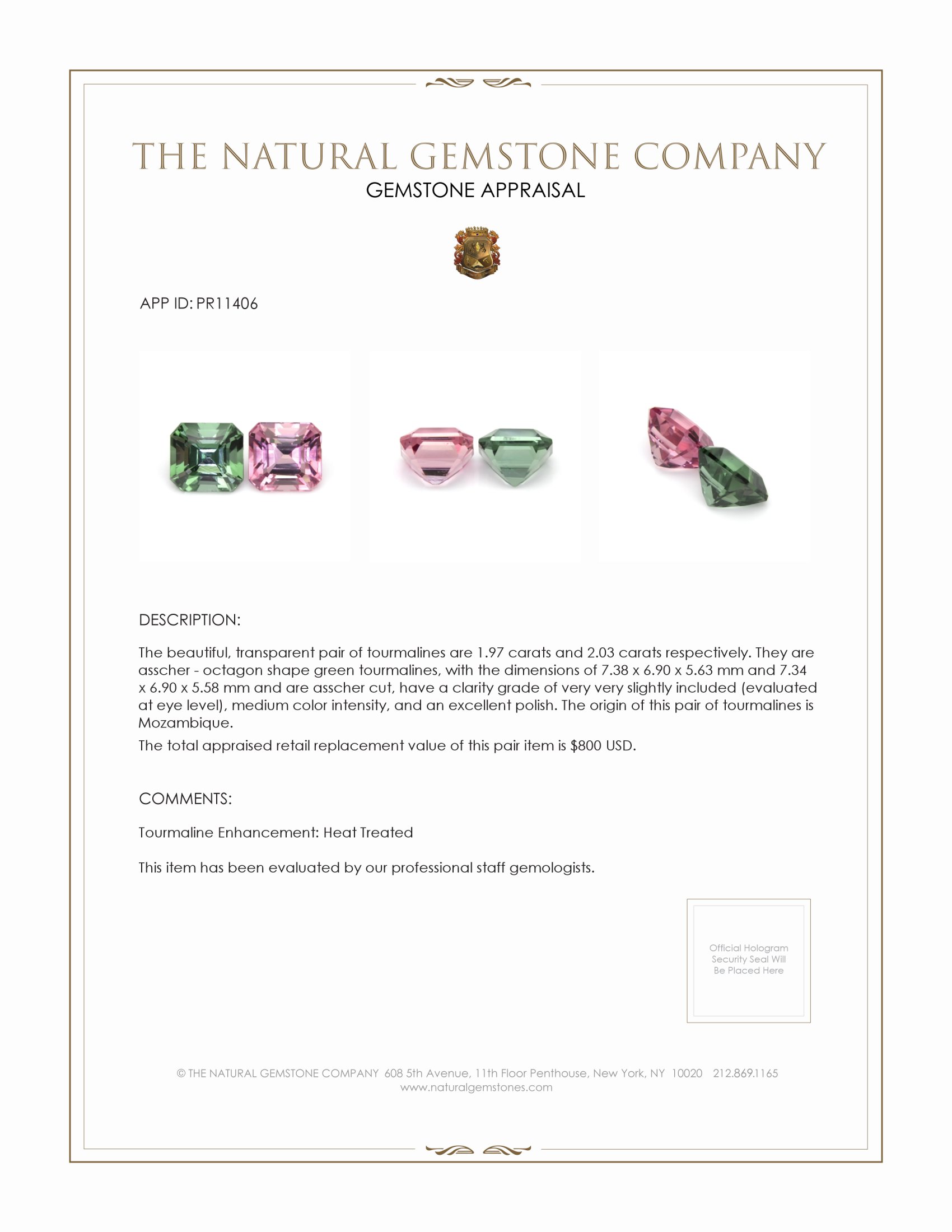 4.00 Ct.Tw. Tourmaline Pair from Mozambique