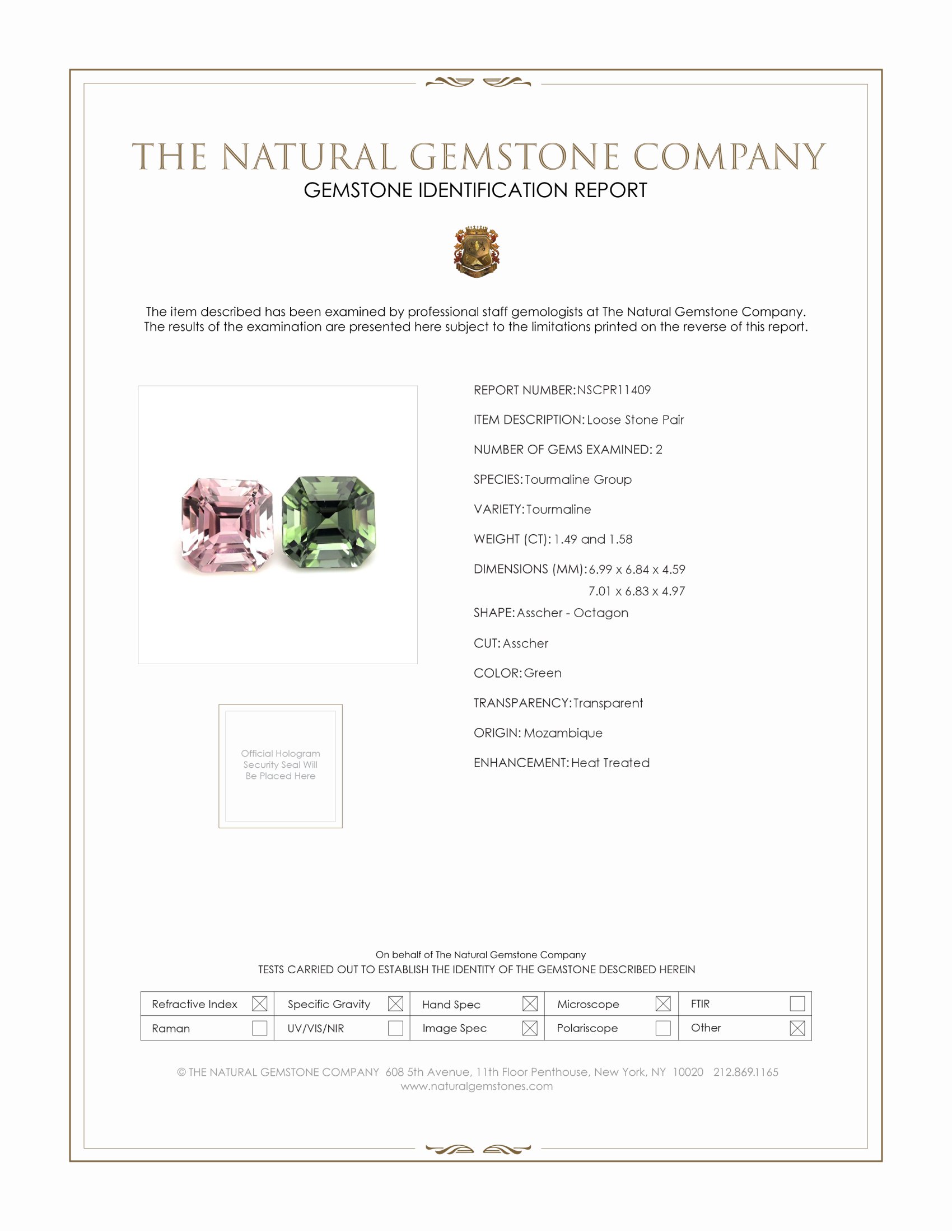 3.07 Ct.Tw. Tourmaline Pair from Mozambique