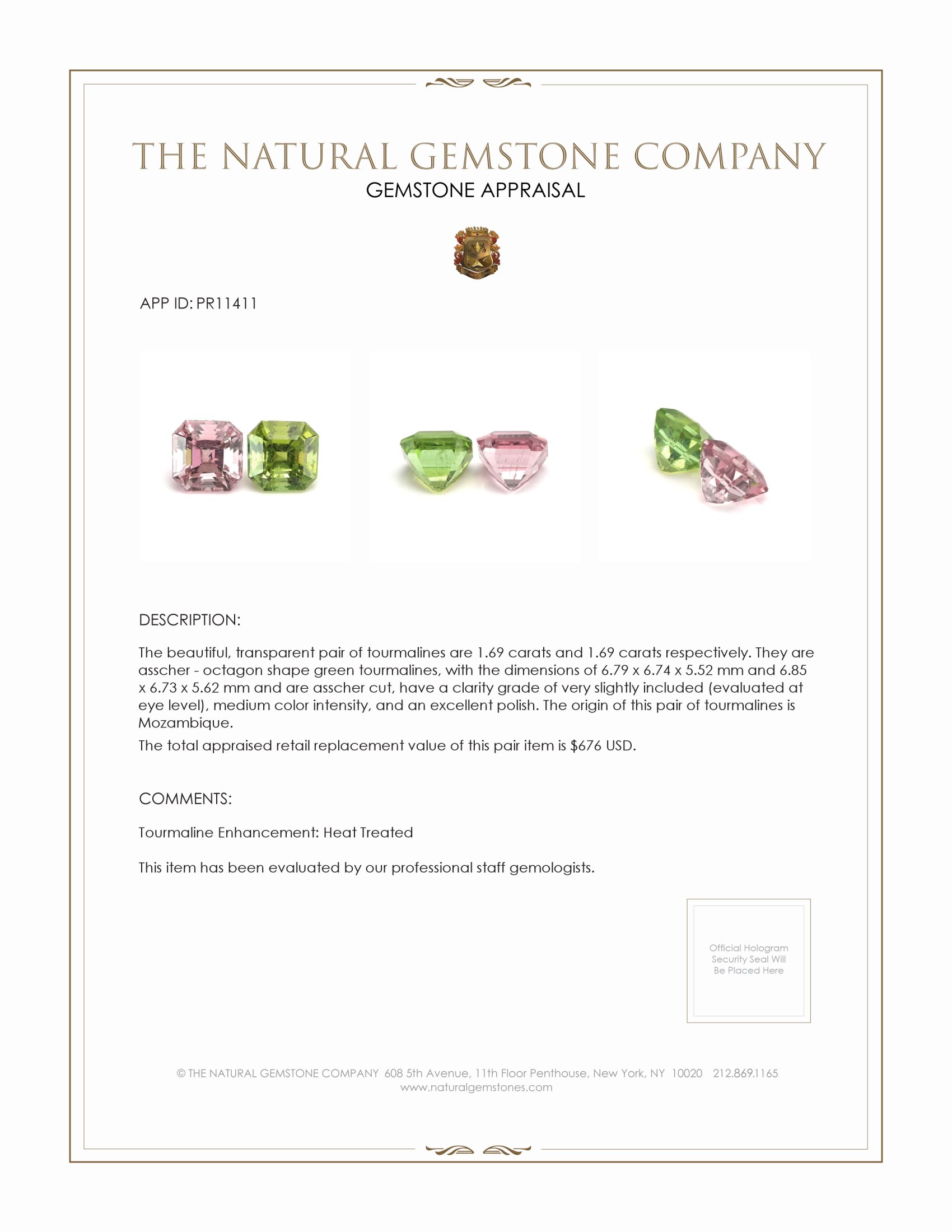 3.38 Ct.Tw. Tourmaline Pair from Mozambique