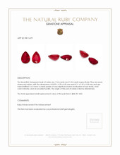 2.78 Ct.Tw.Total Carat Weight Ruby Pair from Burma (Myanmar) Appraisal