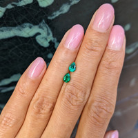 0.68 Ct.Tw.Total Carat Weight Emerald Pair from Zambia Life Style