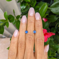 1.26&nbsp;Ct.Tw.Total Carat Weight Blue Sapphire Pair from Ceylon (Sri Lanka) Life Style