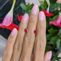 1.50 Ct.Tw.Total Carat Weight Ruby Pair from Mozambique Life Style