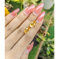 4.44 Ct.Tw.Total Carat Weight Yellow Citrine Pair from Brazil Life Style