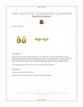 5.02 Ct.Tw.Total Carat Weight Yellow Citrine Pair from Brazil Appraisal