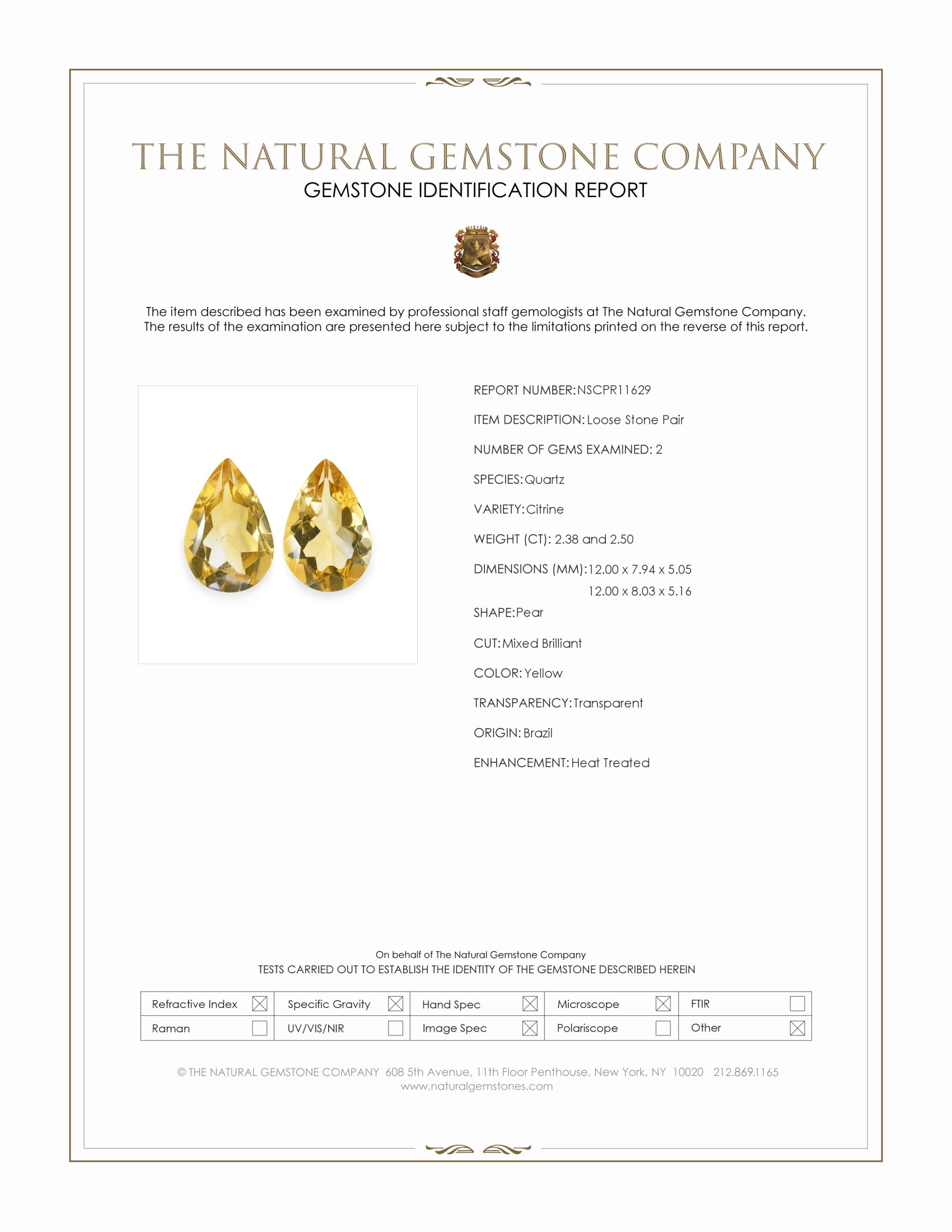 4.88 Ct.Tw. Citrine Pair from Brazil