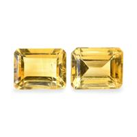 6.87 Ct.Tw. Emerald Cut Citrine Pair