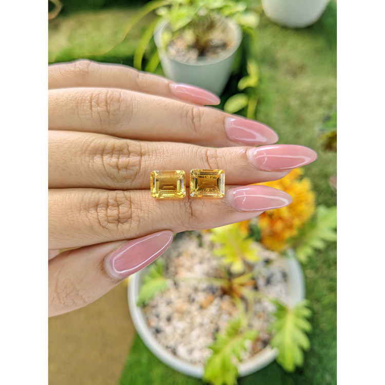 6.79 Ct.Tw. Citrine Pair from Brazil