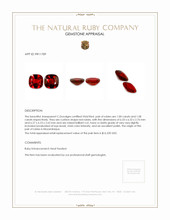 2.00 Ct.Tw.Total Carat Weight Ruby Pair from Mozambique Appraisal