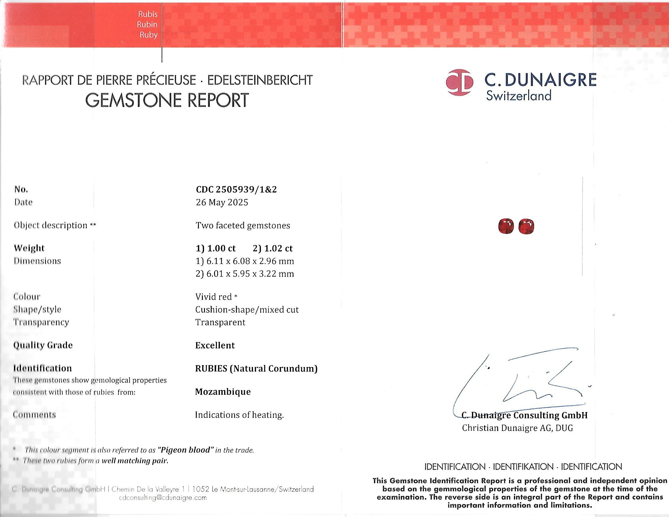 2.02 Ct.Tw. Ruby Pair from Mozambique