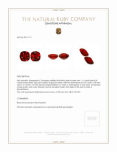 2.05 Ct.Tw.Total Carat Weight Ruby Pair from Mozambique Appraisal