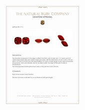 2.05 Ct.Tw.Total Carat Weight Ruby Pair from Mozambique Appraisal