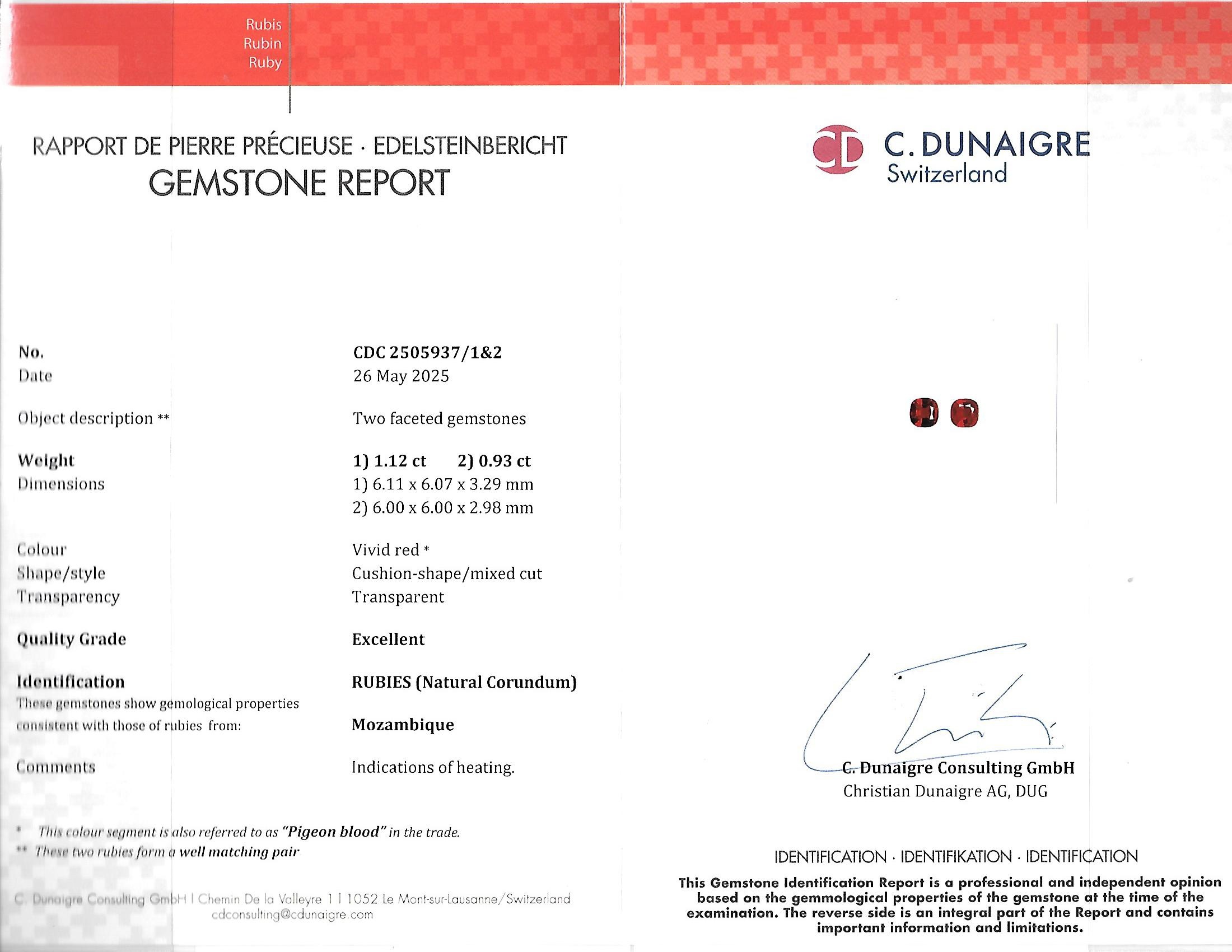 2.05 Ct.Tw. Ruby Pair from Mozambique