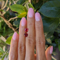 2.05 Ct.Tw.Total Carat Weight Ruby Pair from Mozambique Life Style