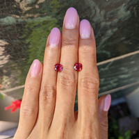 2.15 Ct.Tw.Total Carat Weight Ruby Pair from Mozambique Life Style