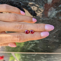 2.15 Ct.Tw.Total Carat Weight Ruby Pair from Mozambique Life Style