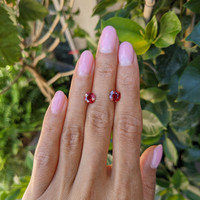 2.15 Ct.Tw.Total Carat Weight Ruby Pair from Mozambique Life Style