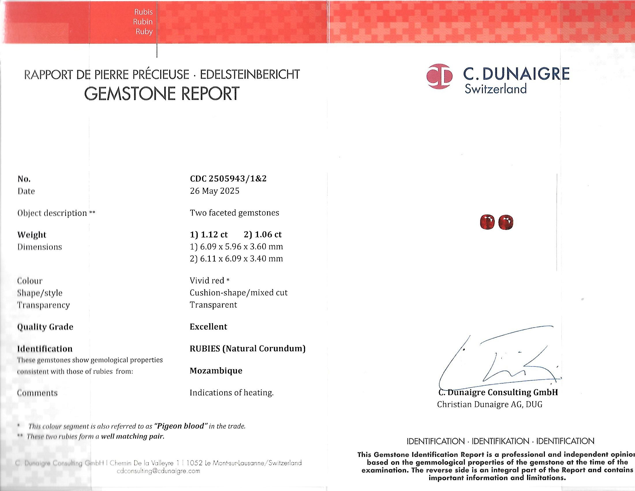 2.18 Ct.Tw. Ruby Pair from Mozambique