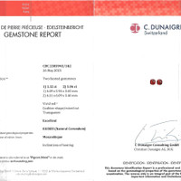 2.18 Ct.Tw.Total Carat Weight Ruby Pair from Mozambique Scan Report