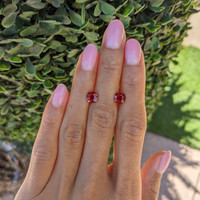 2.18 Ct.Tw.Total Carat Weight Ruby Pair from Mozambique Life Style