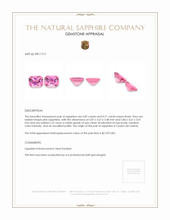 1.58&nbsp;Ct.Tw.Total Carat Weight Pink Sapphire Pair from Ceylon (Sri Lanka) Appraisal