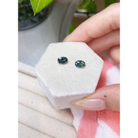 2.26 Ct.Tw.Total Carat Weight Bluish Green Sapphire Pair from Australia Life Style
