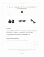 3.70 Ct.Tw.Total Carat Weight Green Sapphire Pair from Australia Appraisal