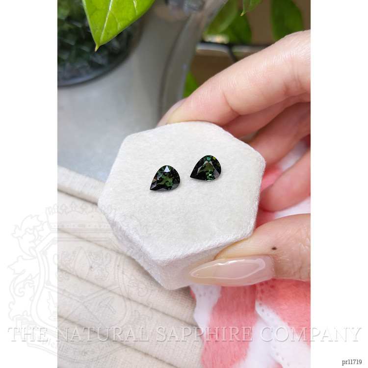 3.70 Ct.Tw. Green Sapphire Pair from Australia