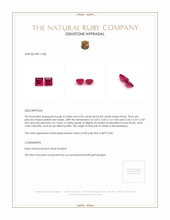 0.75 Ct.Tw.Total Carat Weight Pinkish Red Ruby Pair from Mozambique Appraisal