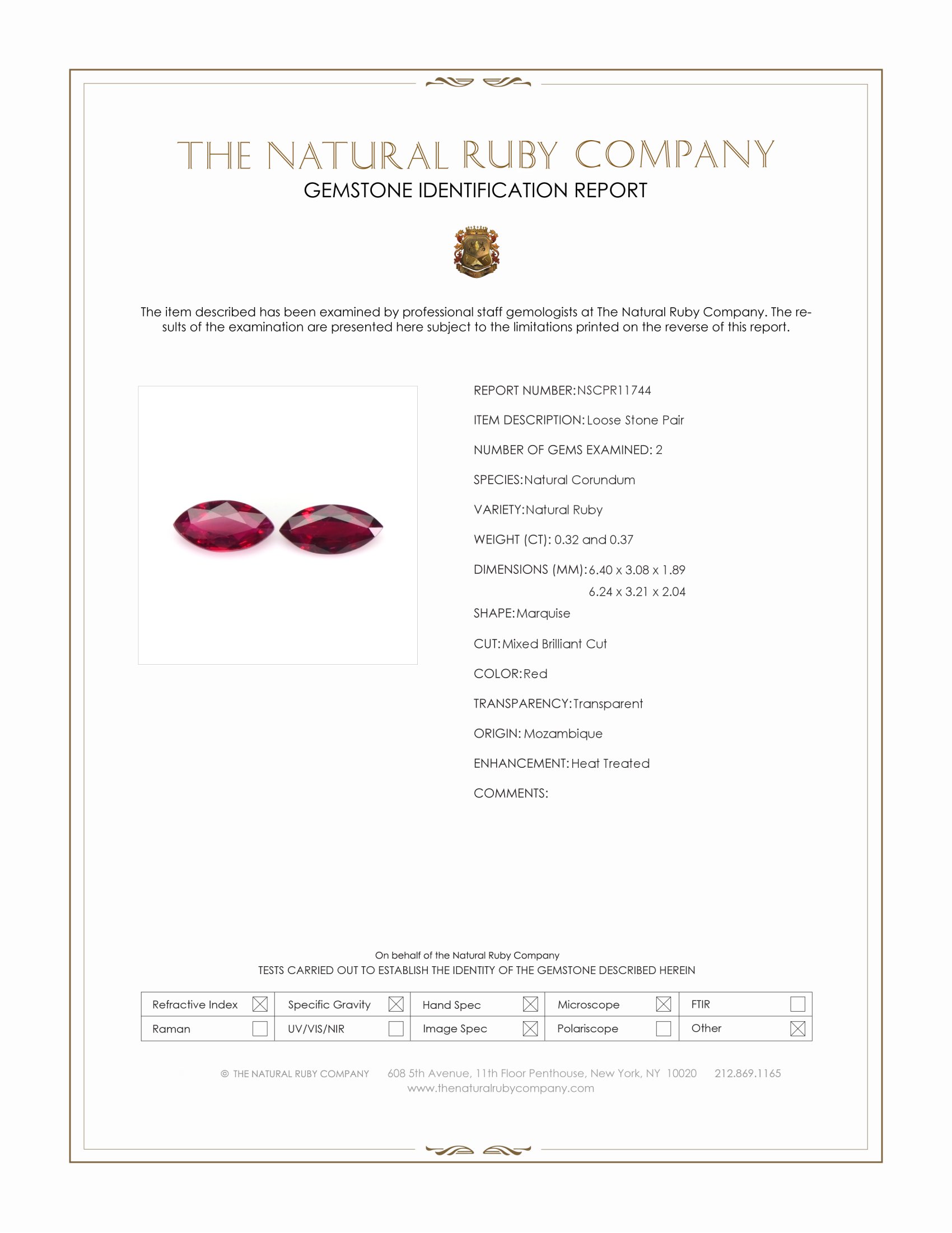 0.69 Ct.Tw. Ruby Pair from Mozambique