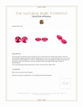 0.54 Ct.Tw.Total Carat Weight Pinkish Red Ruby Pair from Mozambique Appraisal
