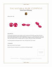 0.76 Ct.Tw.Total Carat Weight Pinkish Red Ruby Pair from Mozambique Appraisal