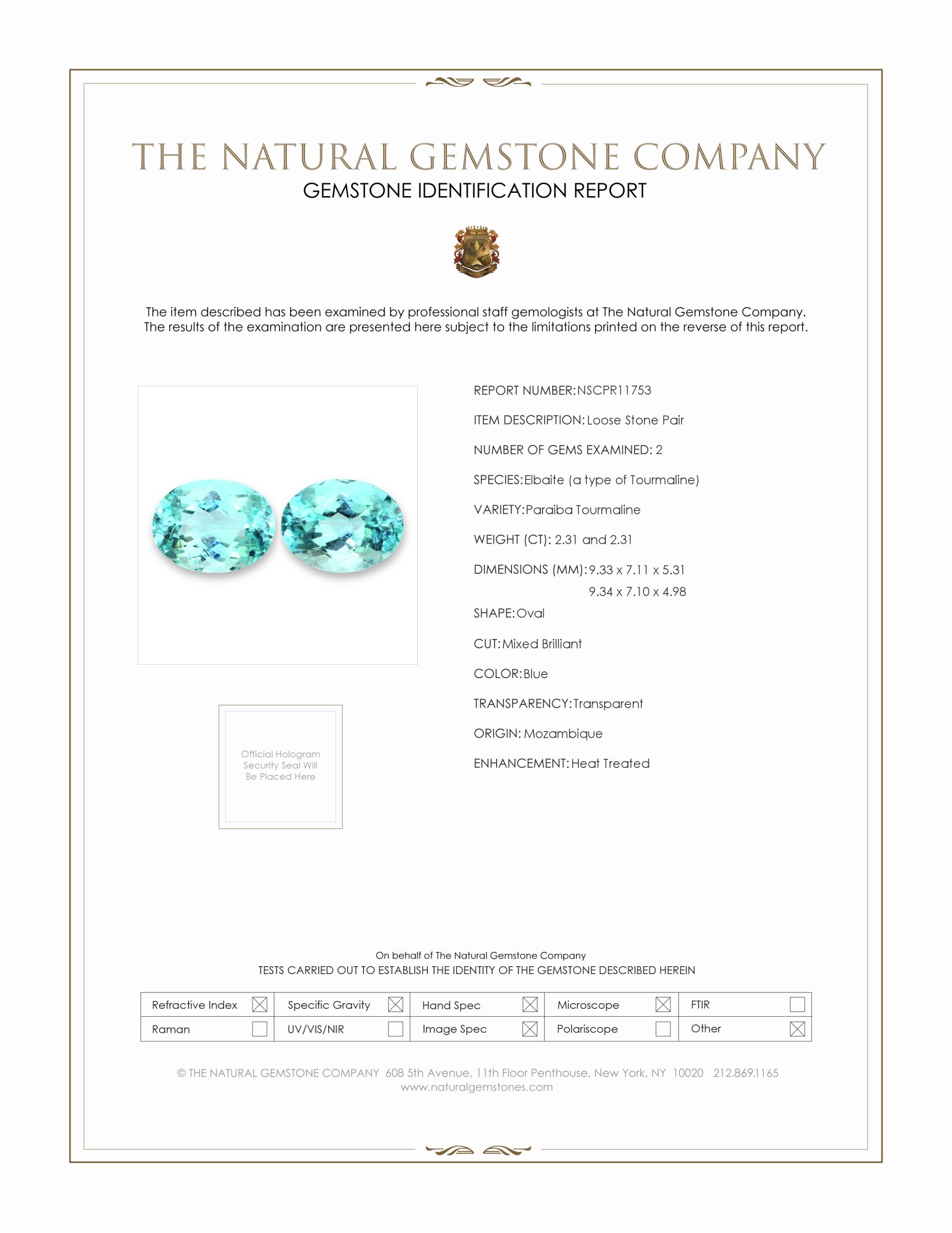 4.62 Ct.Tw. Paraiba Tourmaline Pair from Mozambique