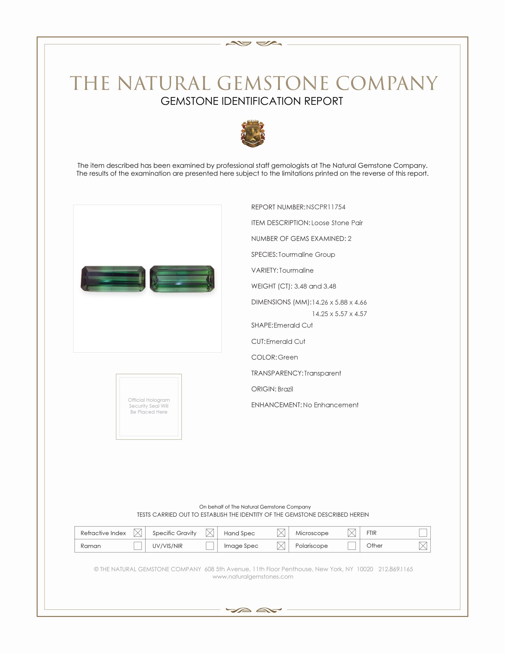 6.96 Ct.Tw. Tourmaline Pair from Brazil