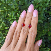 2.97 Ct.Tw.Total Carat Weight Ruby Pair from Mozambique Life Style