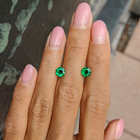 1.21 Ct.Tw.Total Carat Weight Emerald Pair from Zambia Life Style