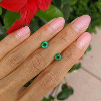 1.21 Ct.Tw.Total Carat Weight Emerald Pair from Zambia Life Style