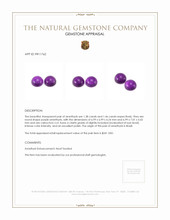 2.84&nbsp;Ct.Tw.Total Carat Weight Cabochon Amethyst Pair from Brazil Appraisal