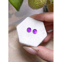 2.84 Ct.Tw.Total Carat Weight Cabochon Amethyst Pair from Brazil Life Style