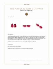 0.95 Ct.Tw.Total Carat Weight Ruby Pair from Mozambique Appraisal