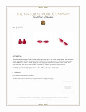 0.98 Ct.Tw.Total Carat Weight Ruby Pair from Mozambique Appraisal