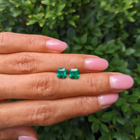 1.86 Ct.Tw.Total Carat Weight Emerald Pair from Colombia Life Style