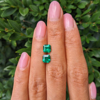 1.86 Ct.Tw.Total Carat Weight Emerald Pair from Colombia Life Style