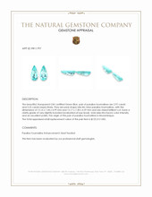 6.22 Ct.Tw.Total Carat Weight Electric Blue Paraiba Tourmaline Pair from Mozambique Appraisal