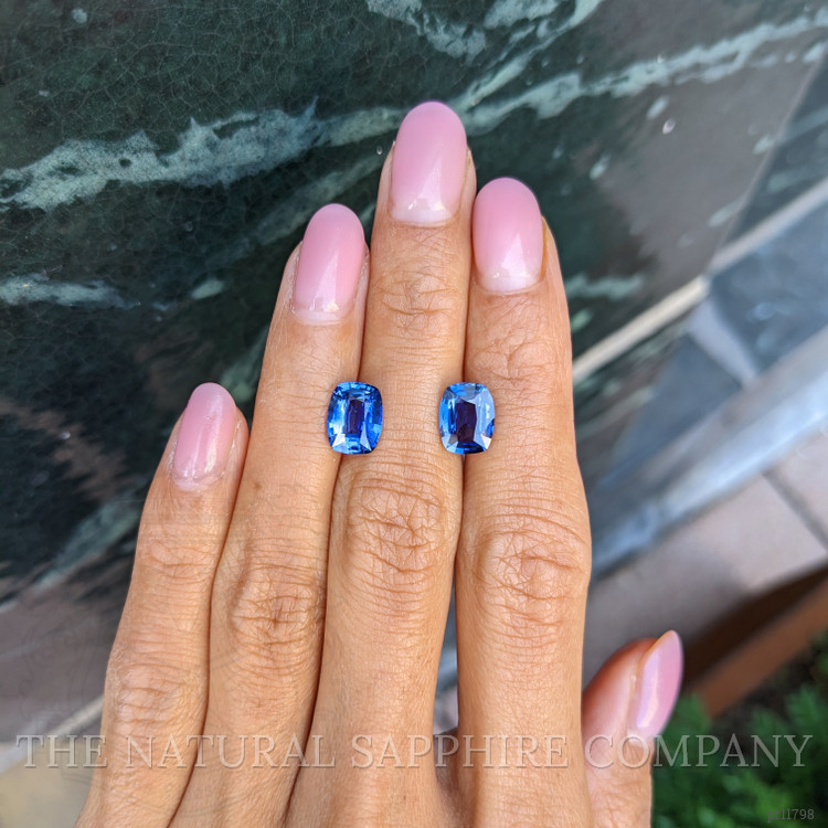 4.62 Ct.Tw. Blue Sapphire Pair from Ceylon (Sri Lanka)