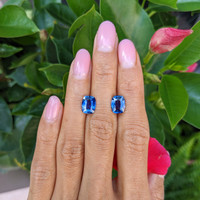 4.62&nbsp;Ct.Tw.Total Carat Weight Blue Sapphire Pair from Ceylon (Sri Lanka) Life Style