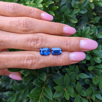 6.27&nbsp;Ct.Tw.Total Carat Weight Blue Sapphire Pair from Ceylon (Sri Lanka) Life Style