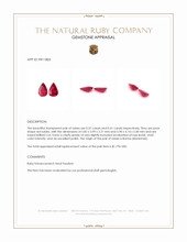 0.78 Ct.Tw.Total Carat Weight Ruby Pair from Burma (Myanmar) Appraisal